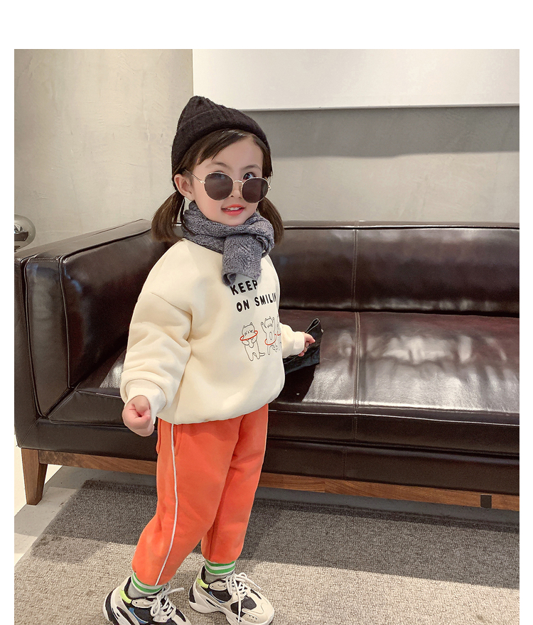 儿童加绒卫衣女童冬季2022新款秋冬韩版百搭上衣小童洋气宝宝冬装详情38