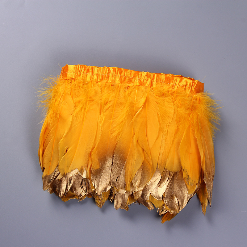 Wholesale from the manufacturer of large goose feather fabric with feather lamps, clothing accessories, DIY handicrafts, decorative colorful feather fabric edges pic 29