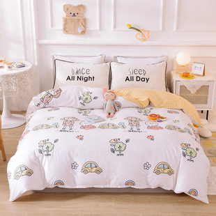 100%纯棉四件套全棉套件学生宿舍三件套单人双人床单被套床上用品详情4