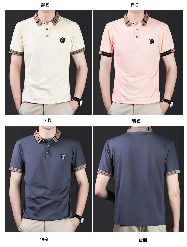 高级感男士短袖T恤polo衫夏季男装新款百搭体恤潮流韩版半袖上衣详情4