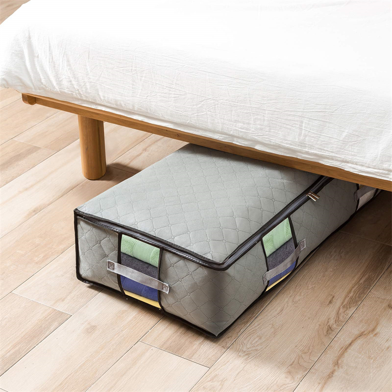 Wholesale of PVC transparent viewing window storage bags and foldable non-woven fabric storage and organization bags for bedding under the bed pic 4