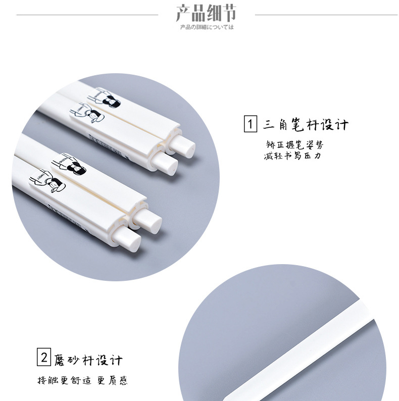 Zhongfan ZF1810 triangular rod signature Pen, plastic creative stationery, quick-drying gel pen wholesale pic 11