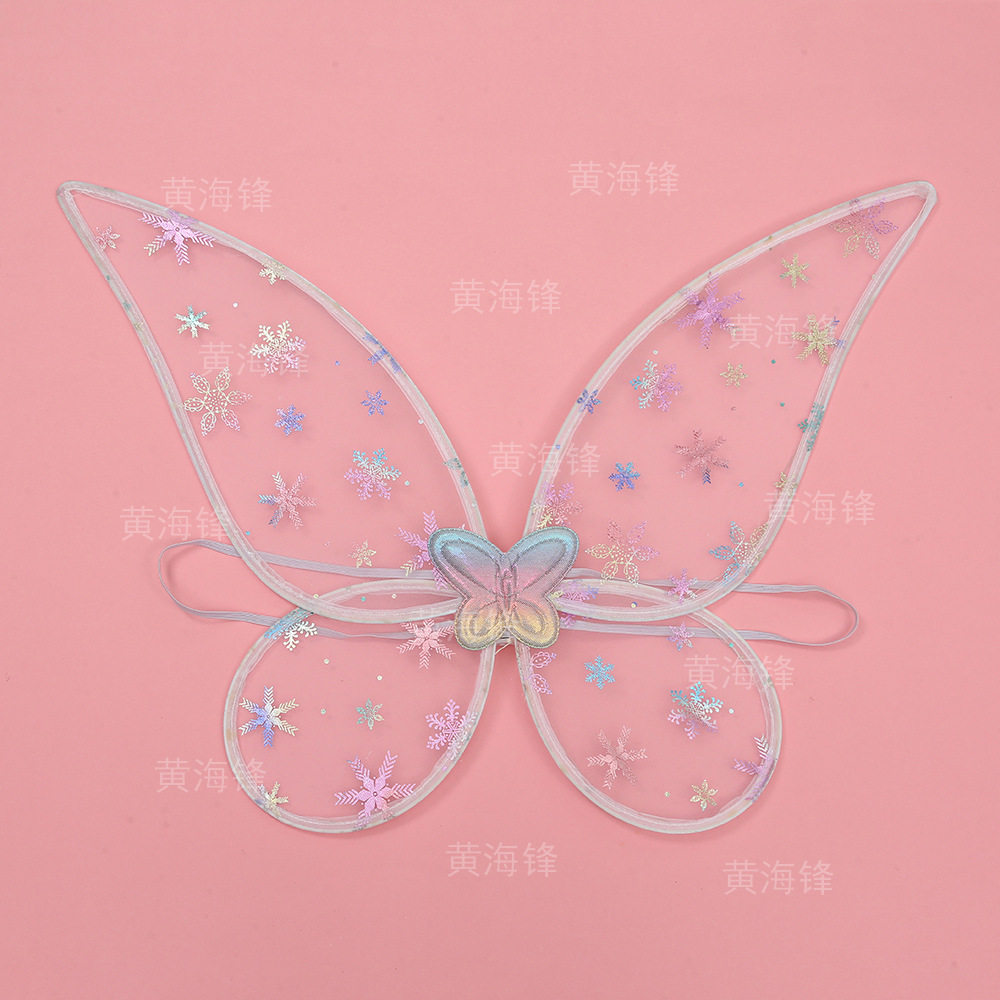 跨境圣诞节精灵翅膀套装舞会带灯单层天使翅膀魔法棒发箍三件套详情10