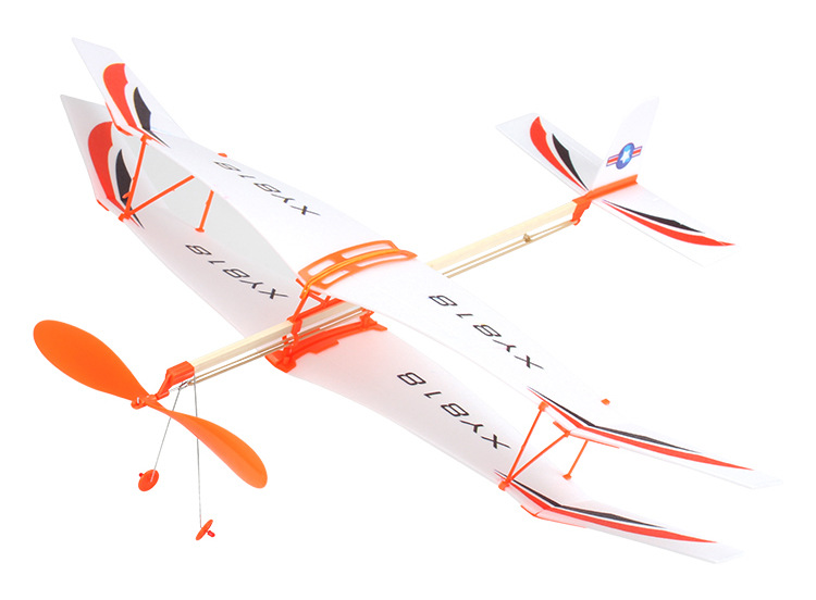 Wholesale of model aircraft assembly rubber band aircraft model toys, Tianchi rubber band power biplane science popularization model pic 12