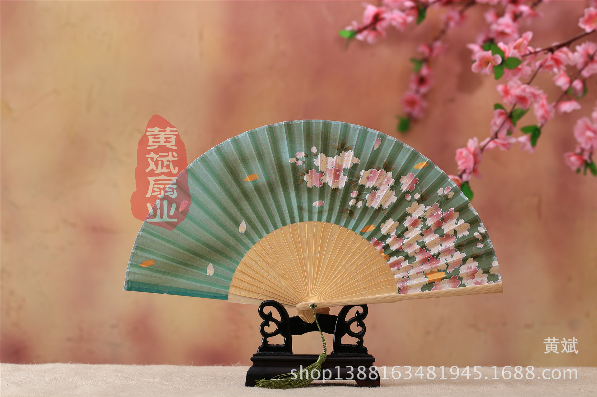 古风古典礼品真丝竹扇子日式和风扇樱花扇 折扇批发 舞蹈道具扇详情29