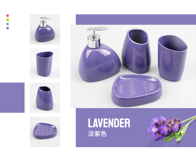 Luz artículos de tocador de lujo conjunto de 4 piezas artículos de tocador de color caramelo conjunto de tocador soporte de cepillo de dientes cuarto de baño conjunto de 4 piezas pic 6