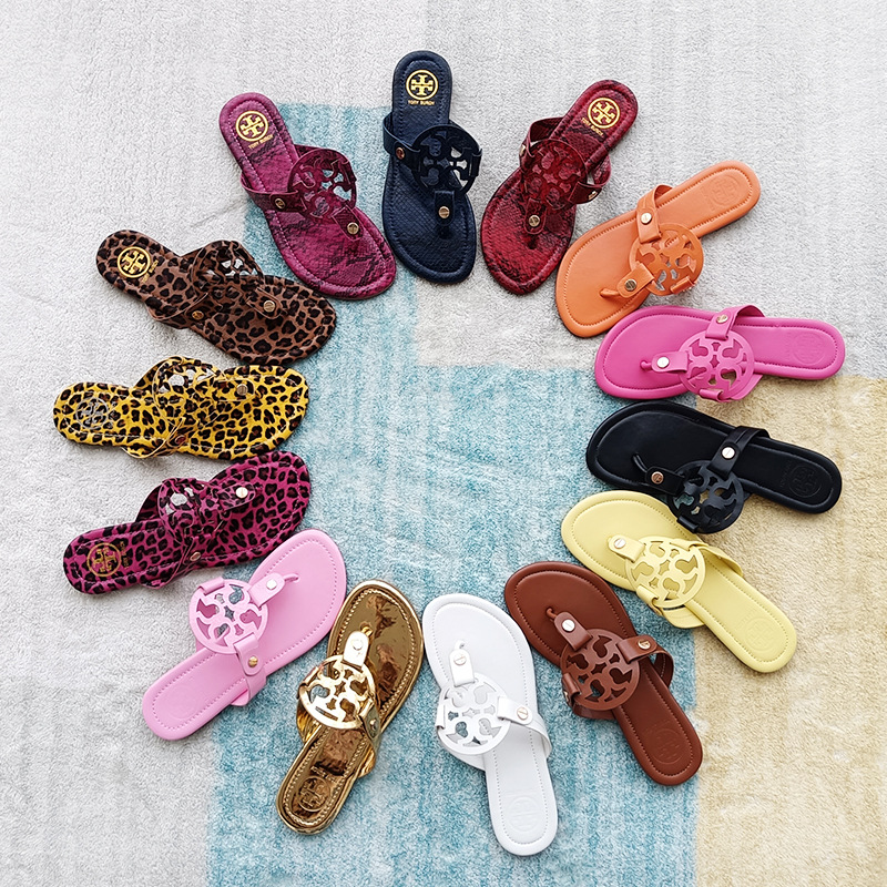 TB皮革人字拖鞋女鞋夏季美国大牌时尚女士凉拖鞋slippers欧美跨境详情4