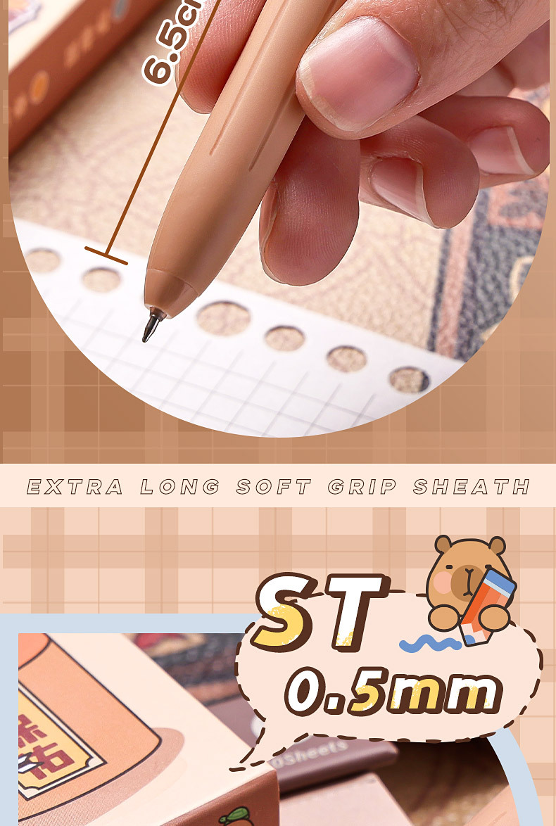 高颜值按动中性笔创意主题速干刷题笔学生考试刷题办公记事专用笔详情7