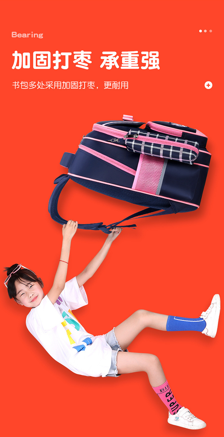 New primary school schoolbag for girls with bow double shoulder bag 1-3-6 grade PU waterproof and weight-reducing children bag pic 11