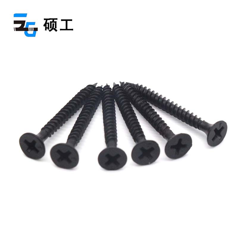 Factory wholesale high-strength dry-wall nails, countersunk cross-groove self-tapping gypsum board screws, woodworking screws, black quick screws pic 2