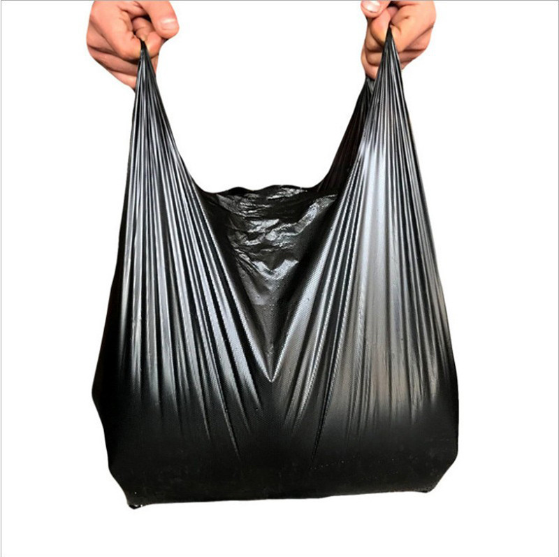 【50个装】垃圾袋家用黑色加厚手提背心式一次性厨房卫生间塑料袋详情16