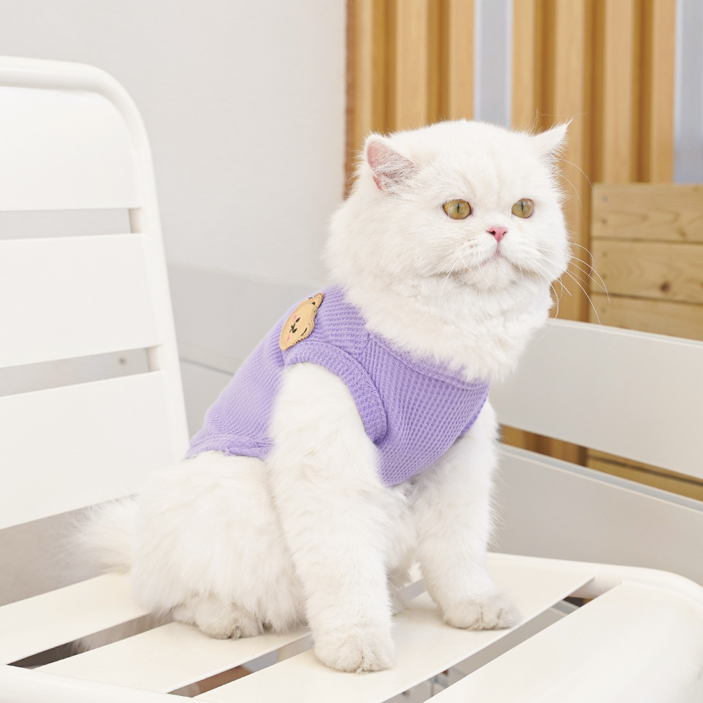 Pet clothing, Waffle bear summer vests, Teddy small and medium-sized dogs, cat and dog clothing manufacturers wholesale pic 30