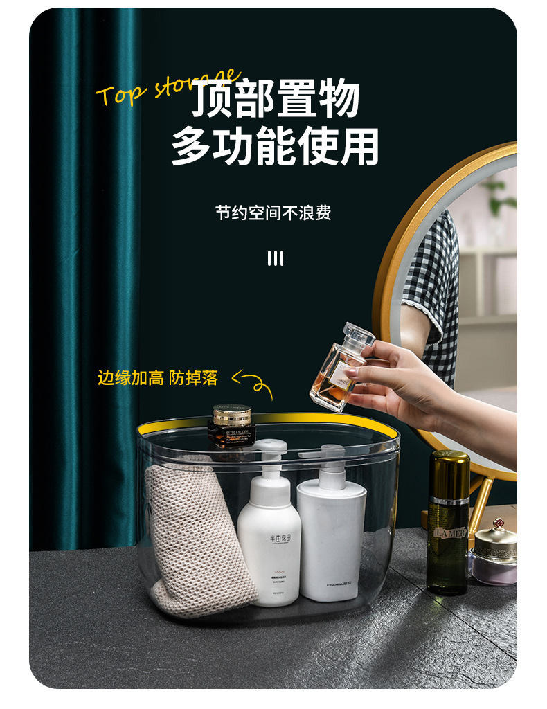 W15-A46 Large covered kitchen rice bucket transparent PET sealed dust-proof and insect-proof storage box for kitchen clutter organization pic 13