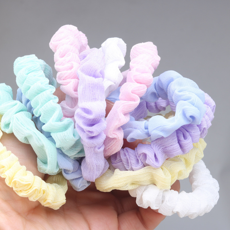 Wholesale of sweet and refreshing candy-colored small intestine hair bands, hair ties, and leather bands in Korean style pic 2