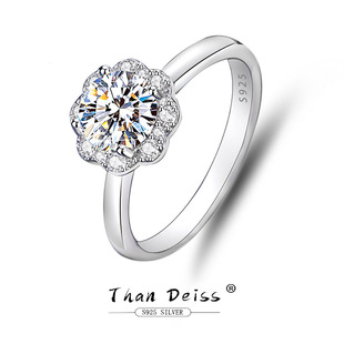 莫桑石戒指2克拉D色求婚钻戒批发欧美时尚S925银经典六爪气质戒指详情9