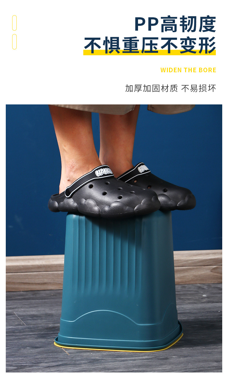 方形北欧垃圾桶家用无盖压圈办公室客厅厨房卫生间纸篓创意垃圾桶详情6