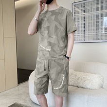 New Korean loose short-sleeved T-shirts for young men. Two pieces of cotton half-sleeved faux faux T-shirts for students, cool and oversized pic 19