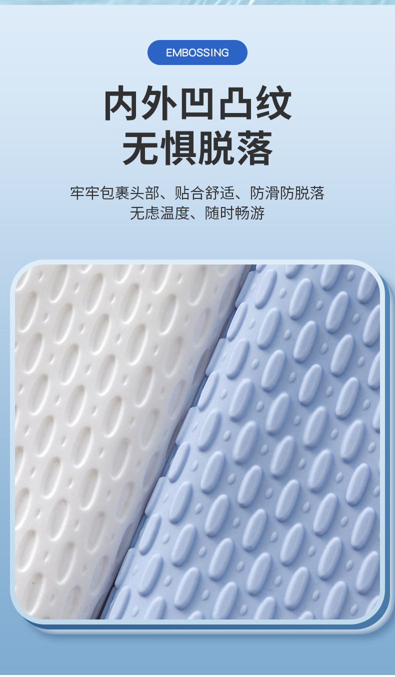 水滴泳帽女士长发游泳帽可印制logo成人款防水大码不勒头硅胶泳帽详情18