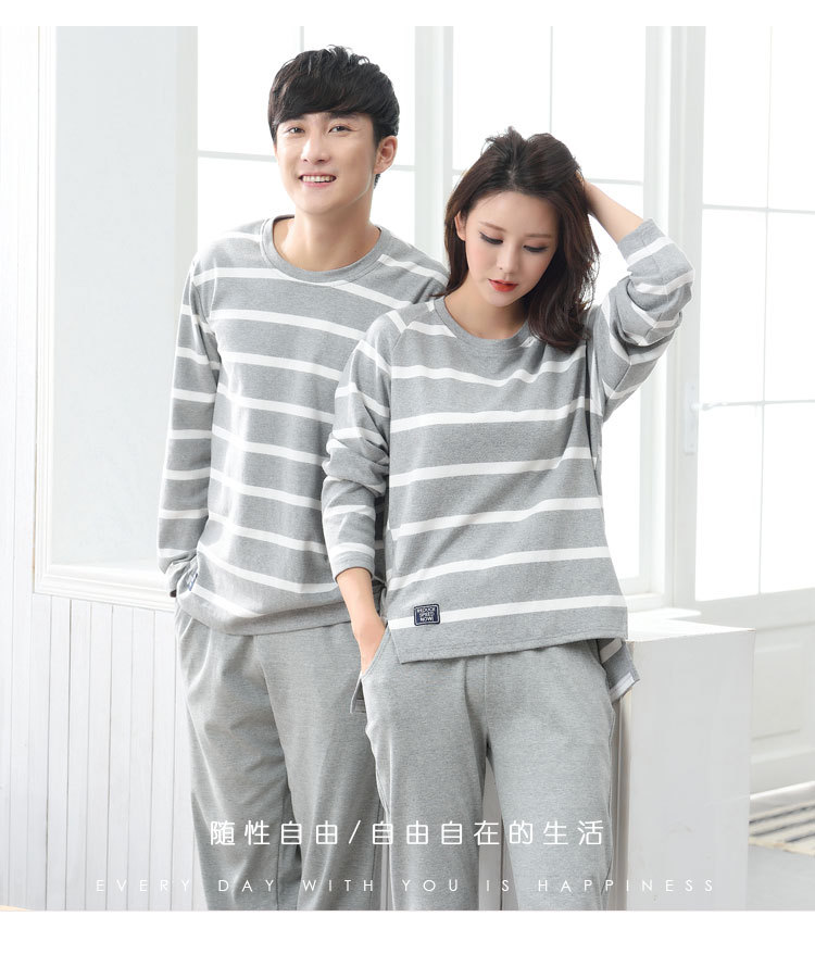 品牌情侣睡衣女长袖纯棉冬季新款韩版男士大码秋冬全棉家居服套装详情52