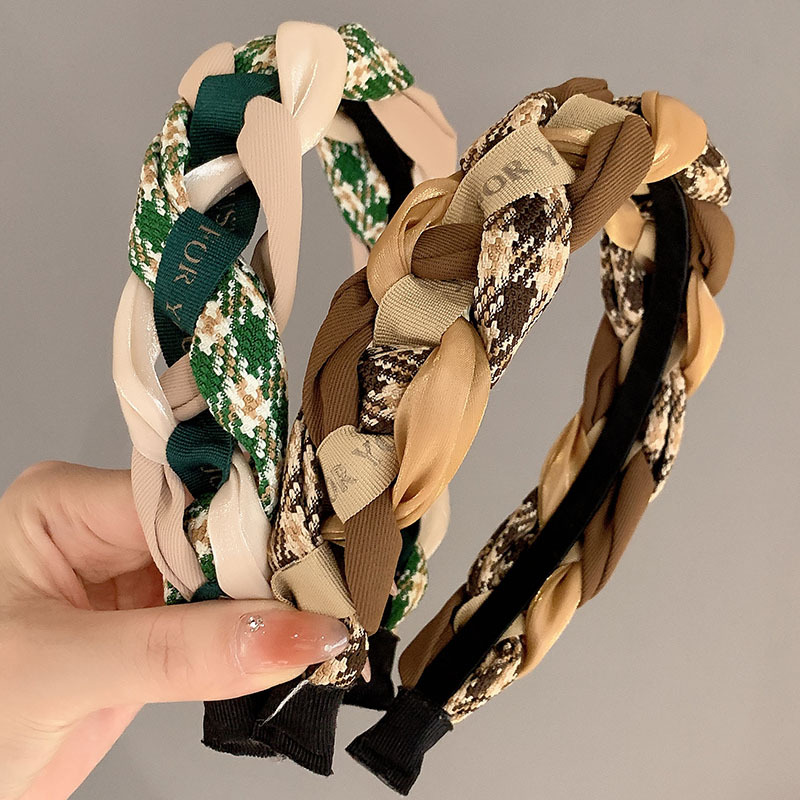 复古编织麻花发箍女简约气质刘海发卡高颅顶黑色洗脸百搭外出头箍详情8