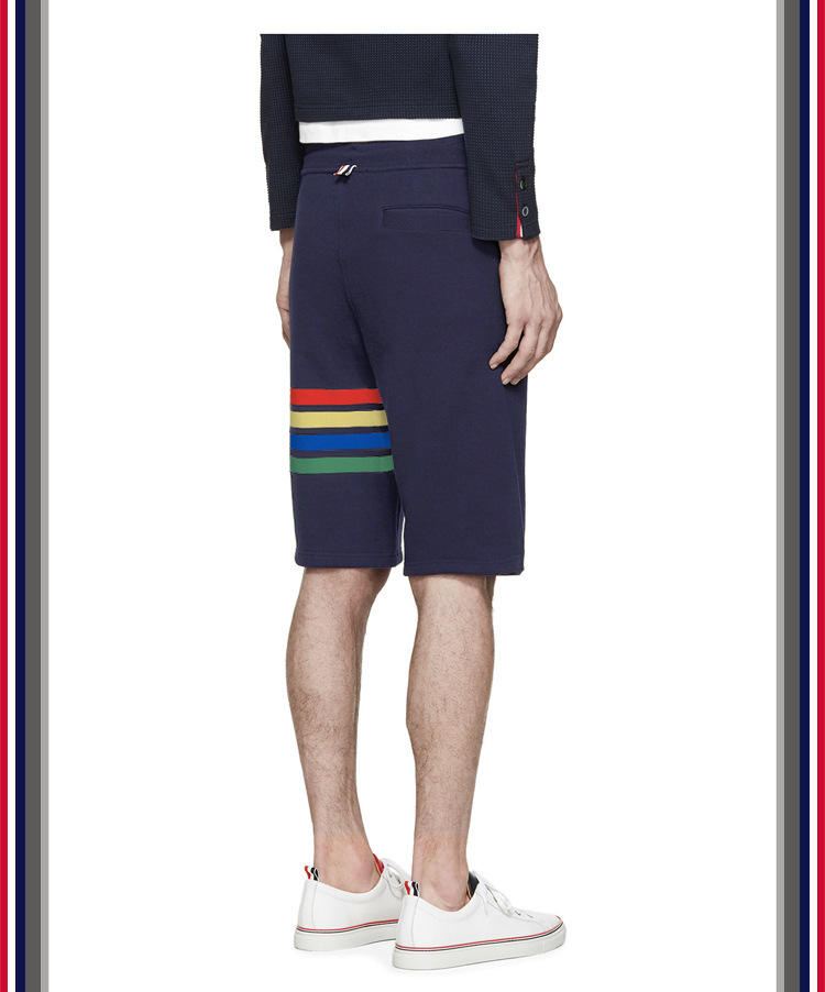 TB teñido teñido cuatro barras rayas moda hombre verano moda pantalones de algodón moda marca pantalones medios pantalones deportivos pantalones casuales hombres pic 56