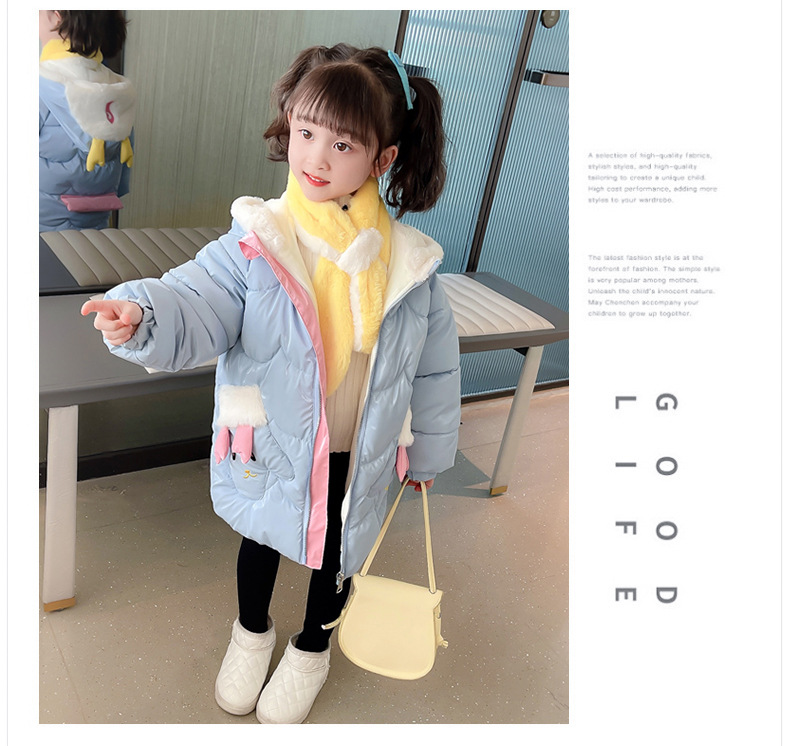 Thickened cotton-padded jacket for girls 2023, stylish deer antler cotton-padded jacket, long coat for little girls, winter cartoon cotton-padded jacket pic 14