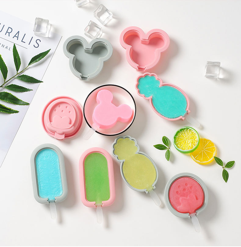 现货 硅胶冰棒冰棍模具 带盖棒冰模具 自制DIY雪糕模具 制冰格详情13