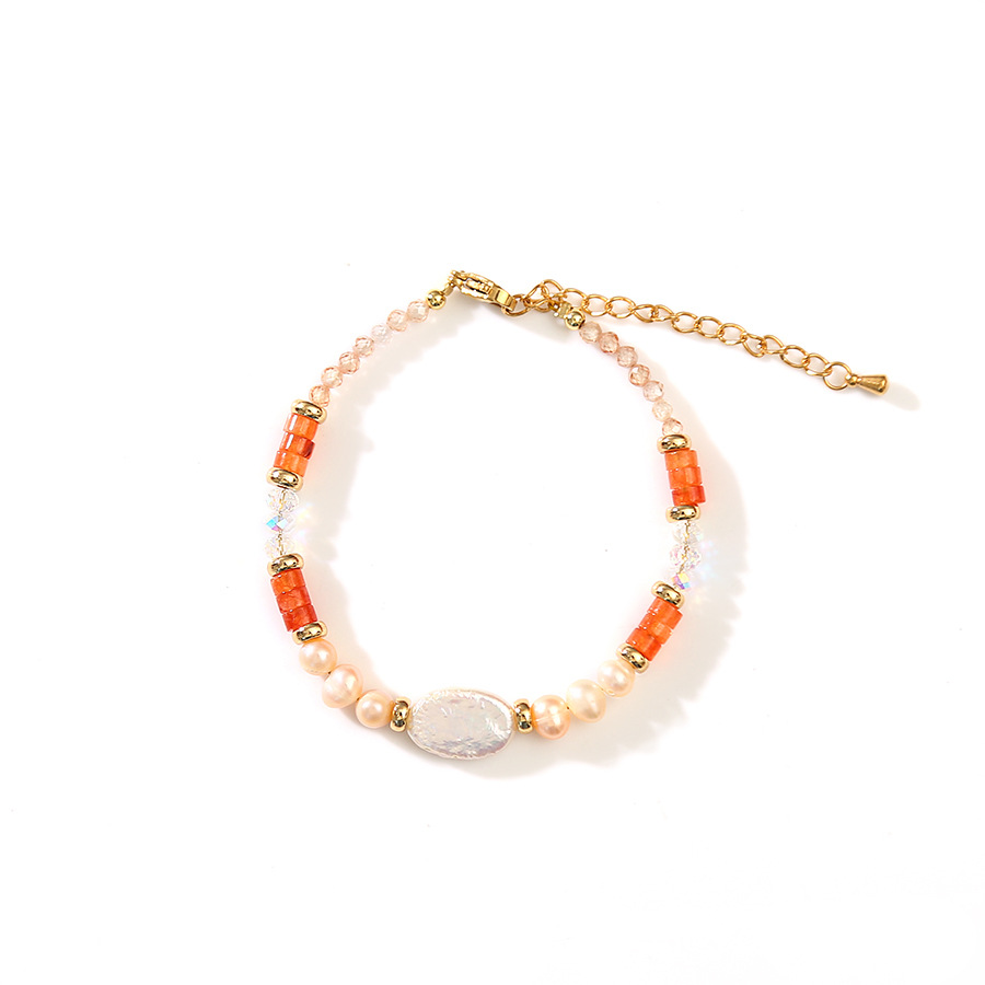 橙水晶东陵天然巴洛克珍珠百搭手链小众设计轻奢手镯闺蜜学生手饰详情9
