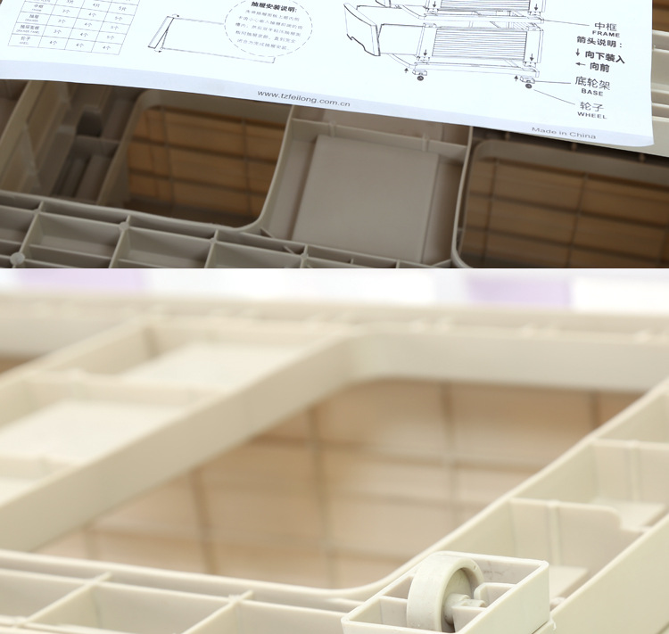Drawer-type storage cabinet, plastic storage box for household items, storage and organization box, thickened cartoon plastic pic 2