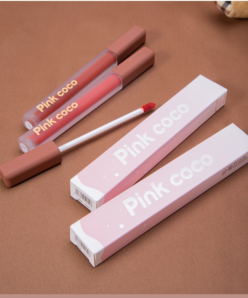 Pink coco唇釉 雾面丝绒哑光唇釉显白显色易上色粉雾唇釉详情11