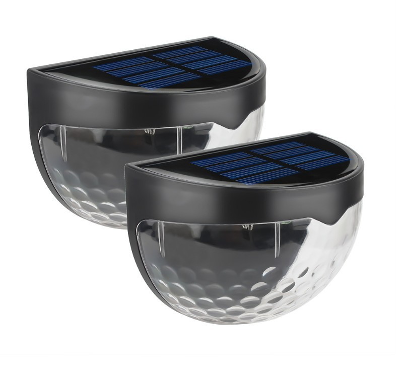 Solar 6-LED semi-circular fence light, outdoor light and shadow night light, black and white wall lamp, water drop staircase step light pic 31