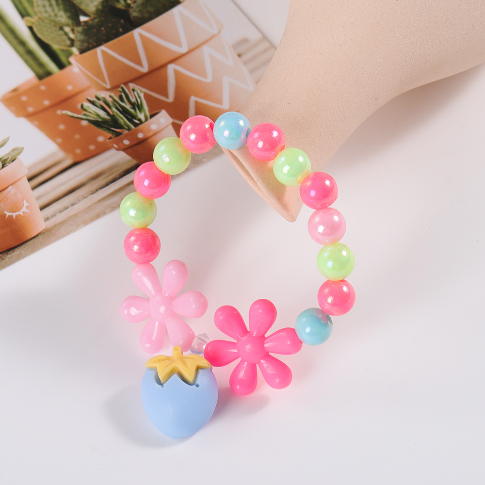 新款亚克力儿童卡通手链 儿童可爱饰品手链手环 厂家批发彩珠手链详情4