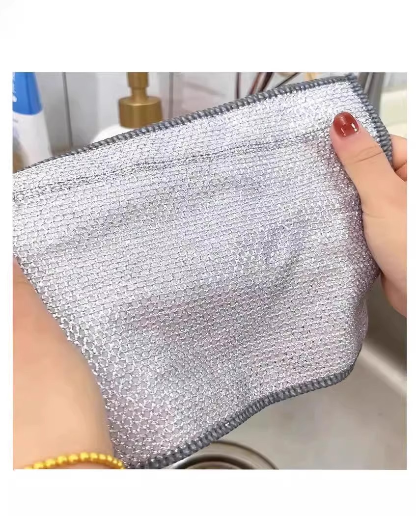 钢丝洗碗布日用清洁布网格不沾油抹布厨房灶台洗碗洗锅清洗布去污详情2