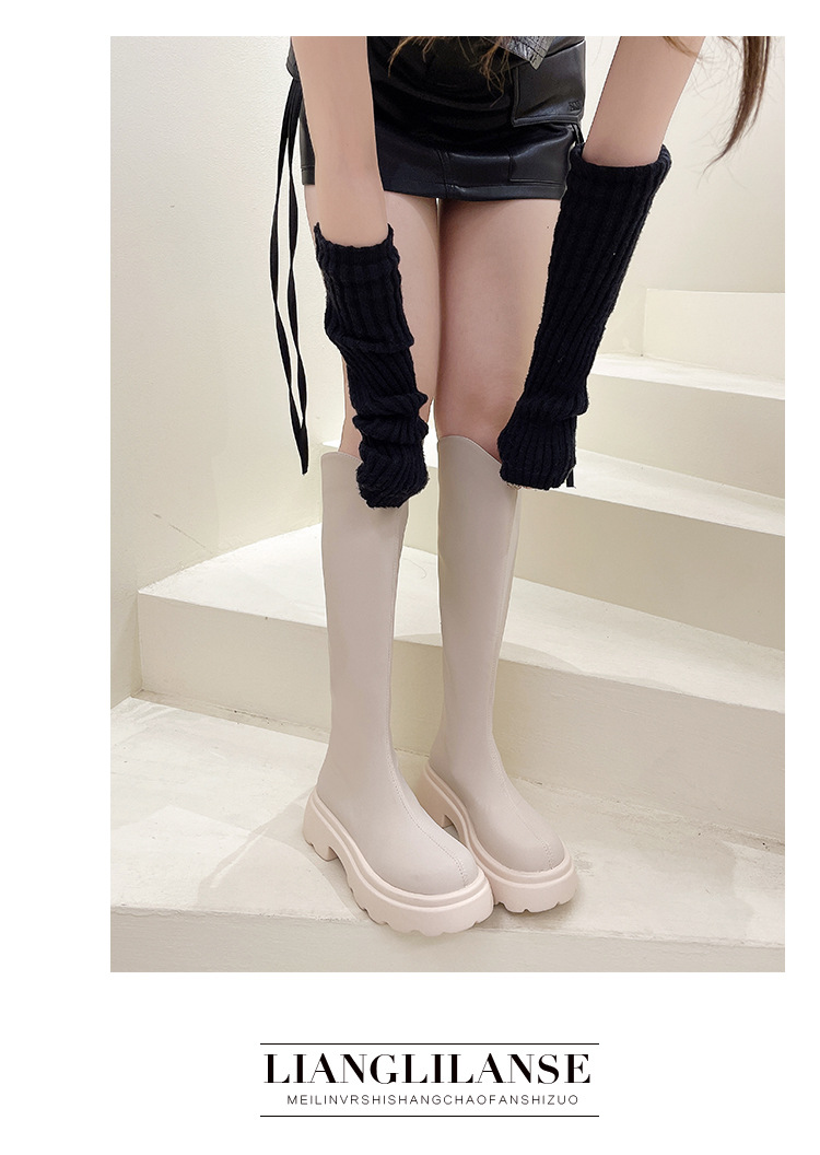 骑士靴长筒靴女胖mm粗腿大筒围厚底大码长靴宽脚高筒加肥女靴批发详情7