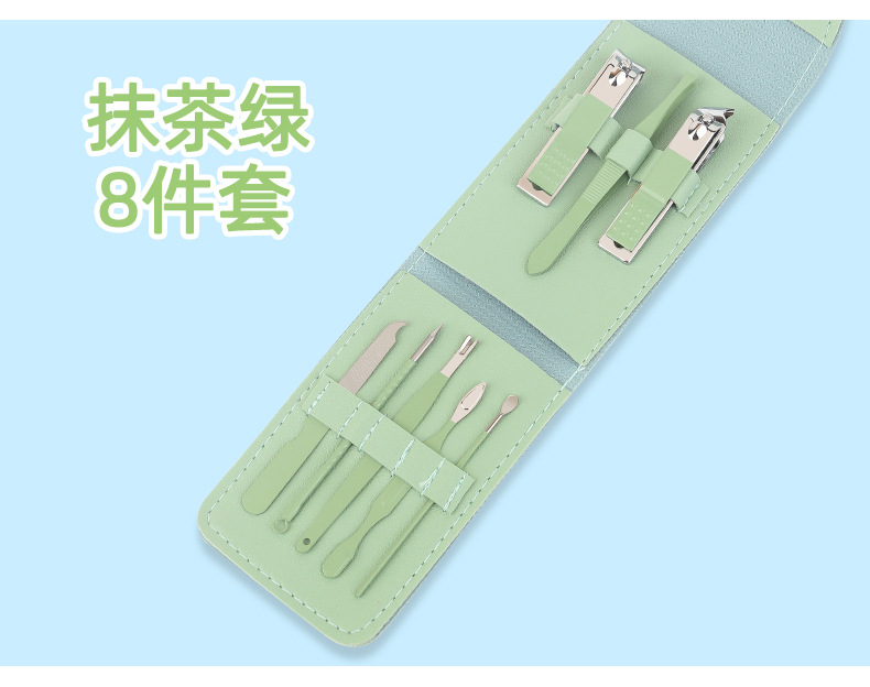Matcha green 16-piece nail clipper set, beauty set, nail tool set, nail clipper and nail clipper set pic 27