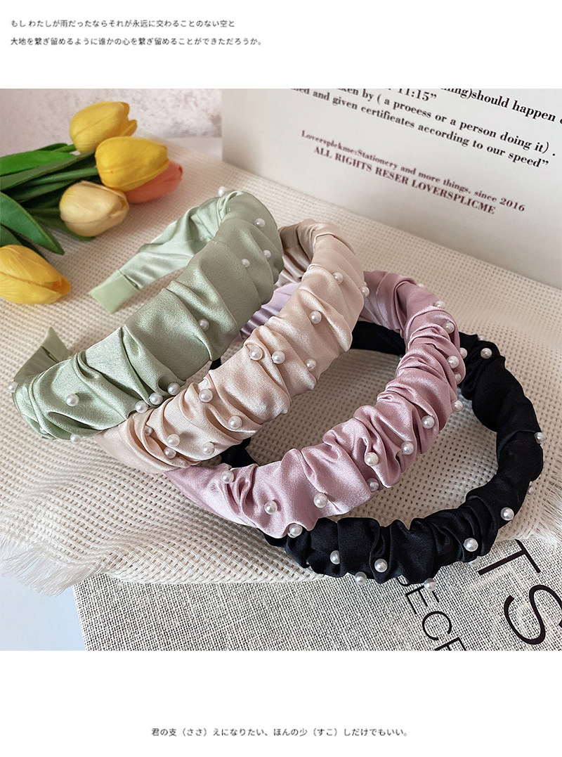A simple and versatile satin headband for going out, a new high head headband for girls, a high-end and fashionable hair-pressing accessory pic 29