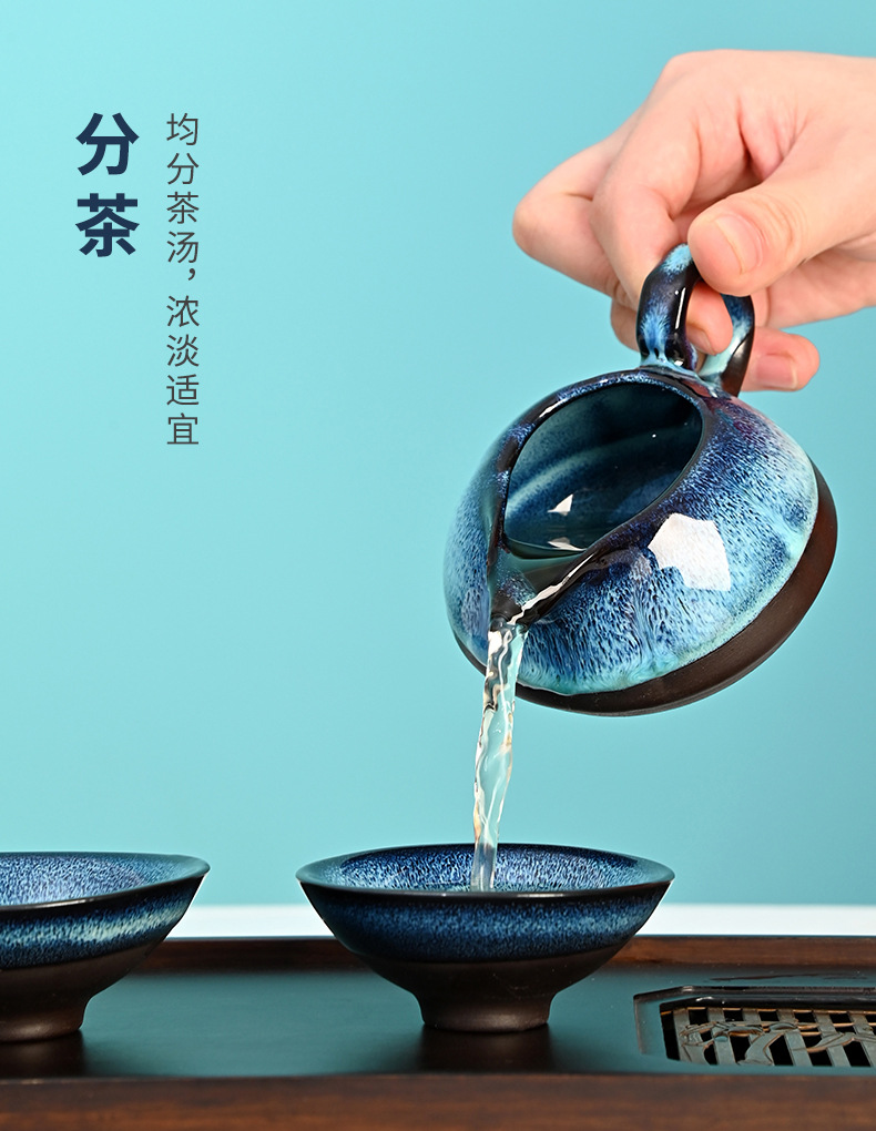 Creative national trend kiln-transformed starry sky tea set, portable travel gift box, business event souvenir, logo customization pic 34
