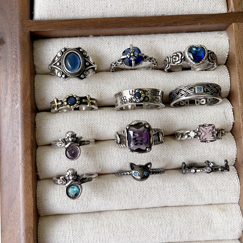 10101010ZHIYUN 不掉色轻奢高级感锆石跨境饰品夸张嘻哈开口925纯银戒指女详情16