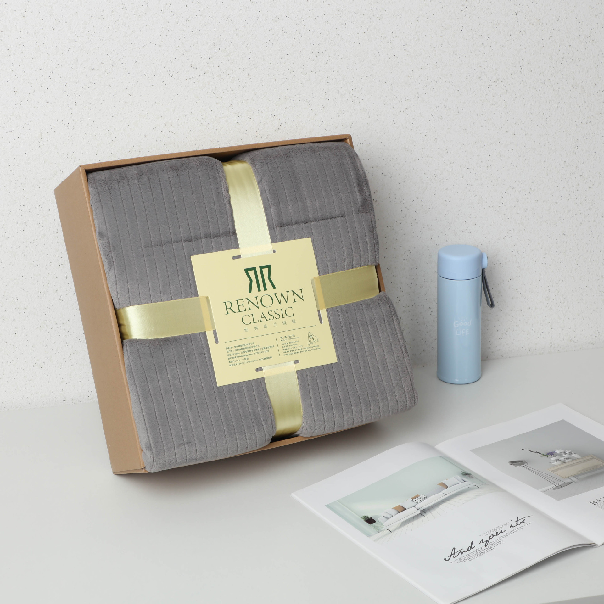 Flannel blanket, small winter single-person cover blanket, embroidered logo, office midday rest air conditioner, coral fleece nap blanket pic 9