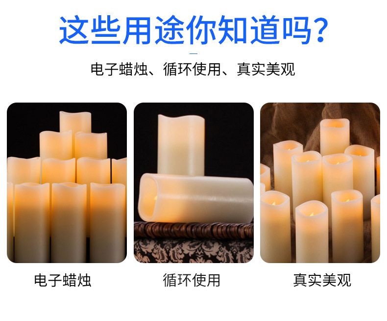 Cross-border electronic candle lighting atmosphere activity simulation cylindrical LED candle remote control home wedding decoration Buddha lamp pic 3