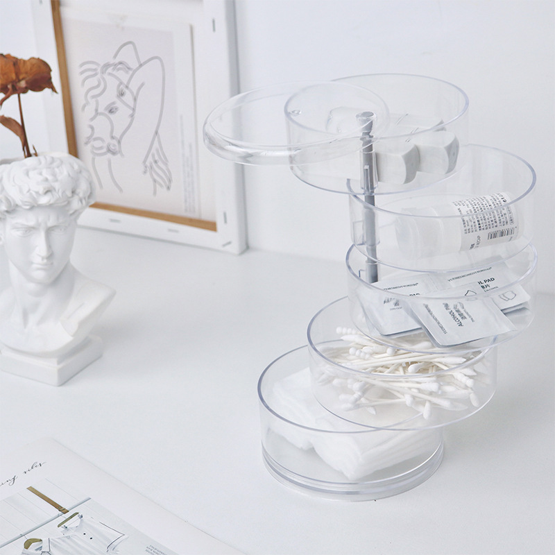Transparent cosmetic dust-proof and rotatable headband box accessory display stand pic 2