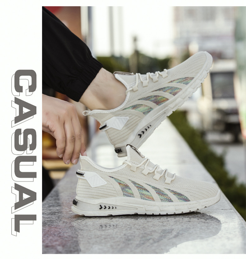 大码男鞋夏季飞织透气网面轻便跑步鞋外贸批发男士户外运动休闲鞋详情13