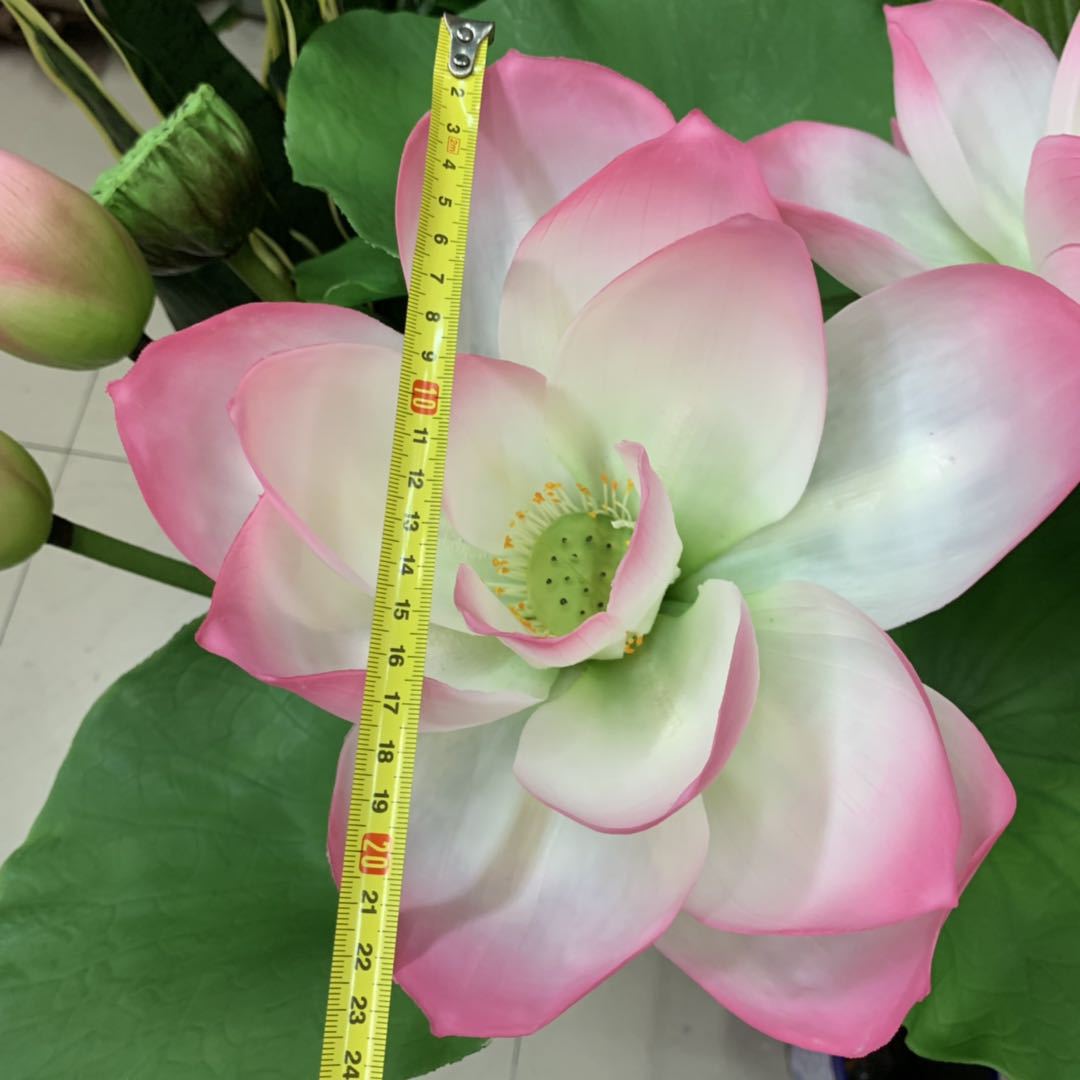 Simulated stem lotus, pu lotus leaf, hand-felt lotus, plastic lotus bud, lotus pod, Chinese rural style Buddhist hall decorative flower pic 7