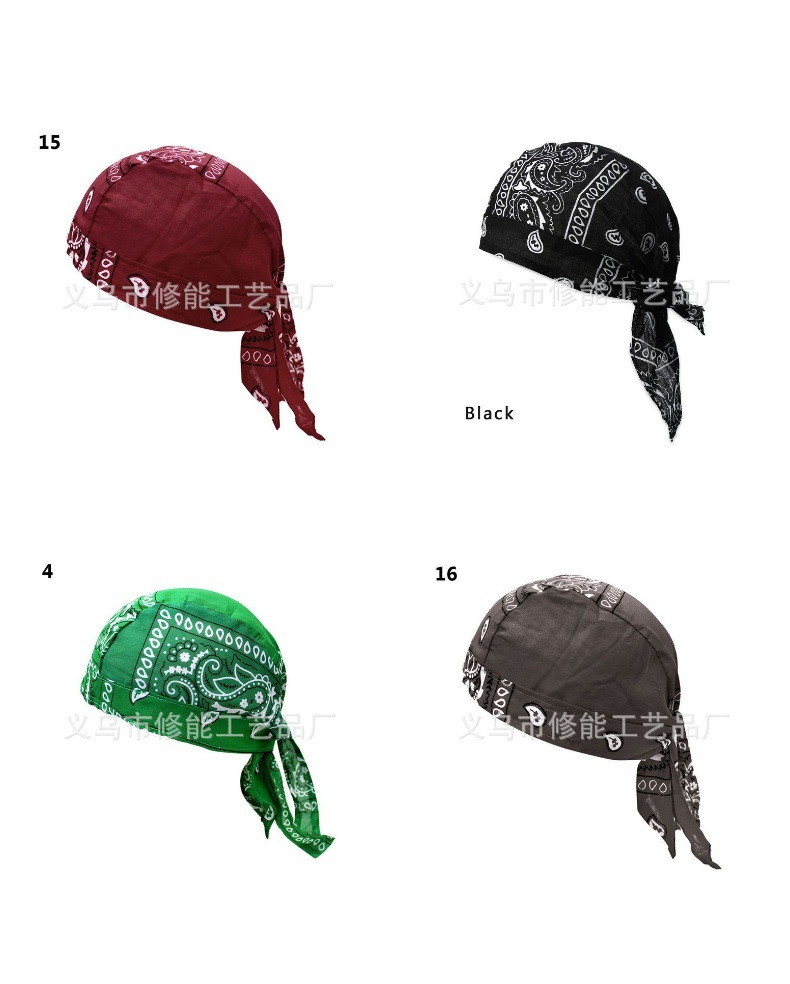 现货 跨境户外自行车骑行帽 棉质腰果印花海盗帽 亚马逊速卖通详情8