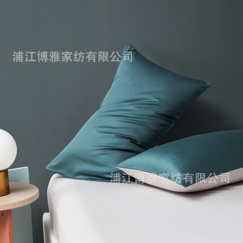 New Product 2022 Light Luxury Pair Pillowcase, 60-count long-staple cotton AB panel design, double-piece universal pillowcase wholesale pic 16