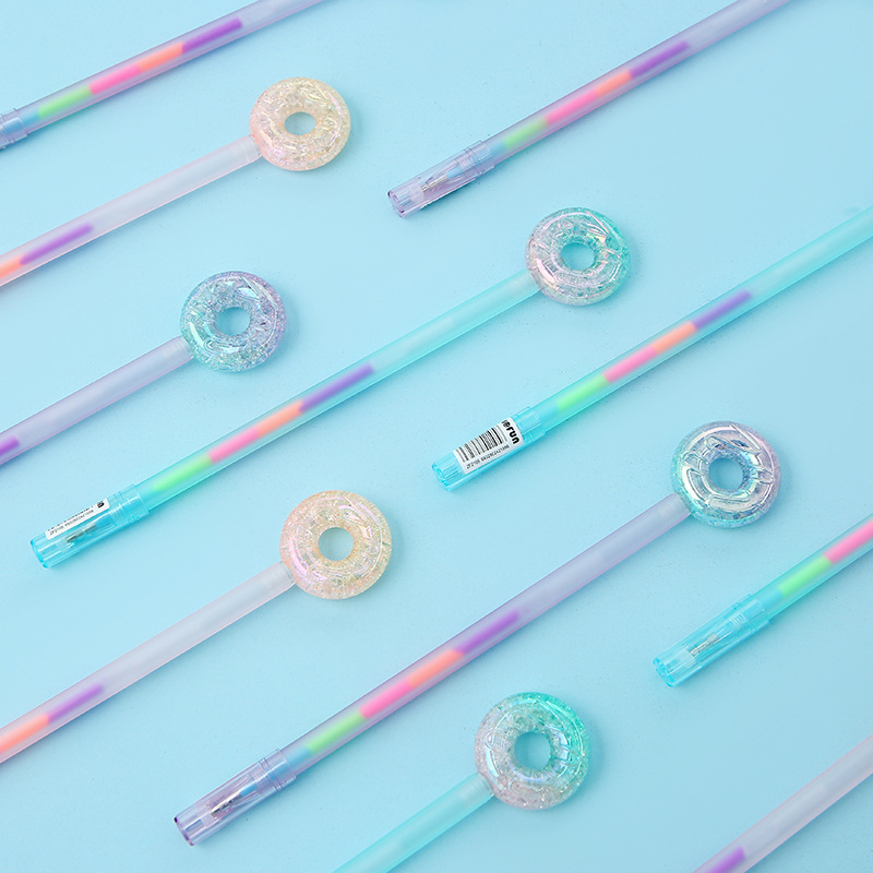 Korean version 2105 Crystal Donut Gel Pen, creative and colorful ice crack Donut, student signature pen wholesale pic 4