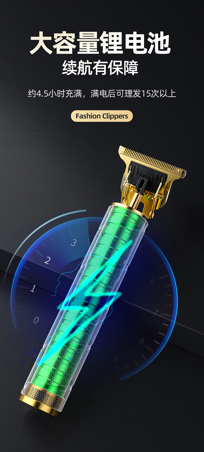 跨境电动理发器发廊专业雕刻电推剪油头推家用推剪光头神器电推子详情8