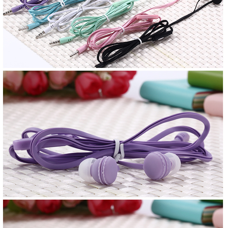 The manufacturer wholesals new cartoon wired in-ear headphones in candy-colored macaron storage cases and student mobile phone headphones pic 15
