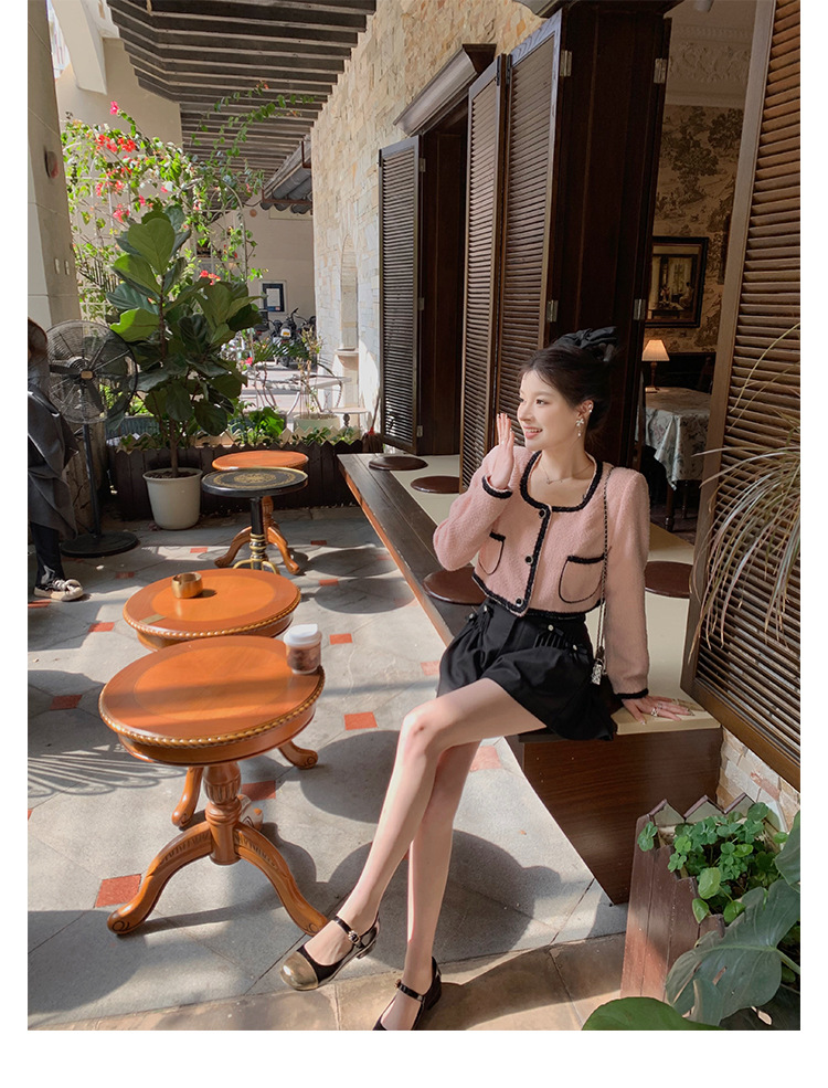 百搭时装真皮女鞋春秋小香风气质单鞋子法式玛丽珍鞋女高跟鞋粗跟详情47