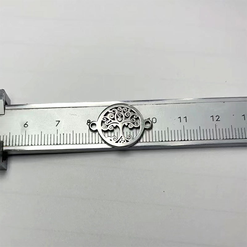 New cross-border flower and plant pendant, fully polished laser-cut stainless steel jewelry, Life Tree pendant pic 5